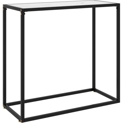 vidaXL Konsolentisch Weiß 80x35x75 cm Hartglas