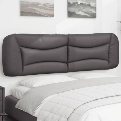 vidaXL Kopfpolster für Bett grau 180 cm Kunstleder