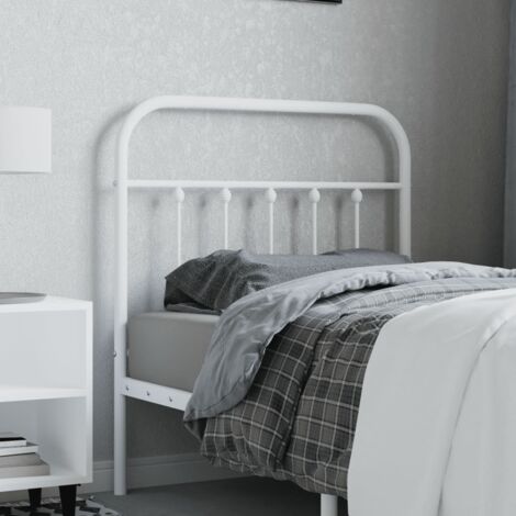 vidaXL Kopfteil aus Metall Weiß 80 cm