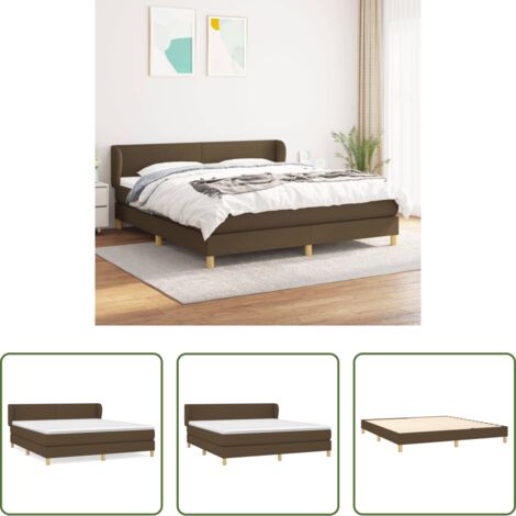 vidaXL Kopfteil -  Boxspringbett mit Matratze Dunkelbraun 160x200 cm Stoff