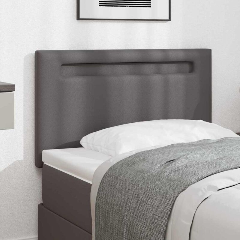 Kopfteil Wandmontiert Mit Kopfteil Grau 90 Cm Pvc Vidaxl