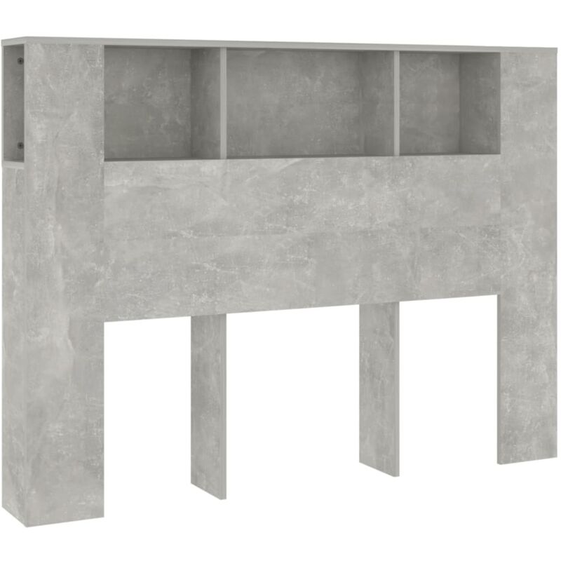 Vidaxl Grau Kopfteil Mit Ablagen Beton 140X18,5X104,5 Cm