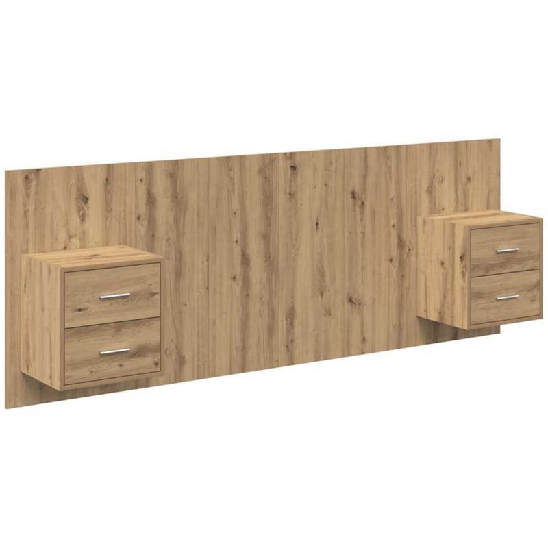 Kopfteil Mit Schrank 3 Pcs Artisan-eiche Holzwerkstoff Vidaxl