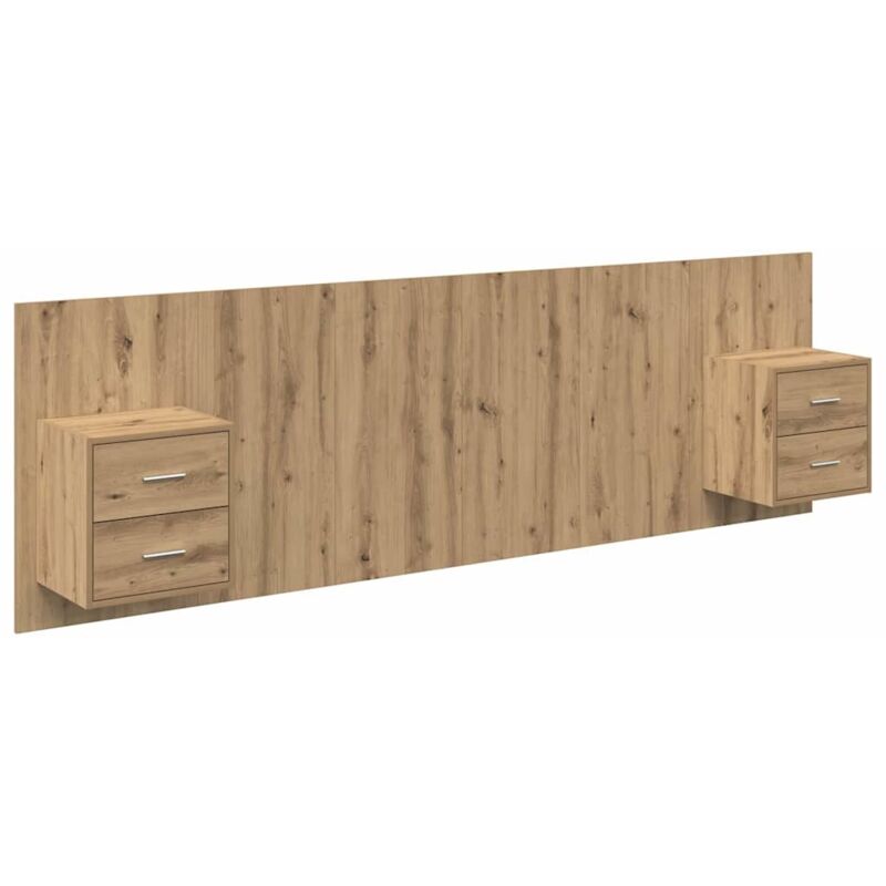 Kopfteil Mit Schrank 3 Pcs Artisan-eiche Holzwerkstoff Vidaxl