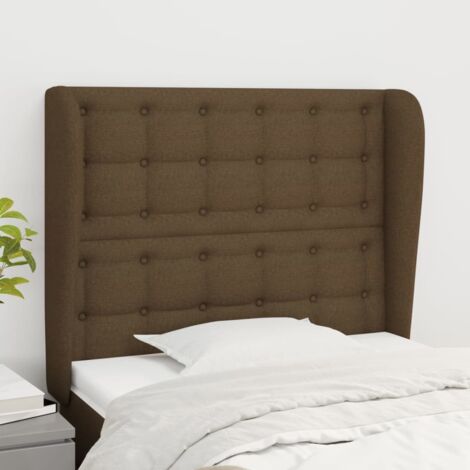 vidaXL Kopfteil mit Ohren Dunkelbraun 103x23x118/128 cm Stoff