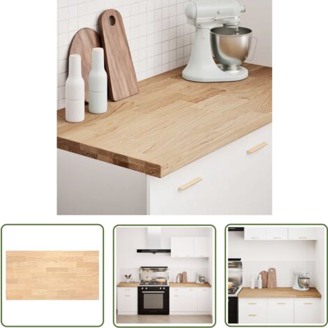 vidaXL Küchenarbeitsplatte 120x63,5x4 cm Massivholz Eiche Rechteckig