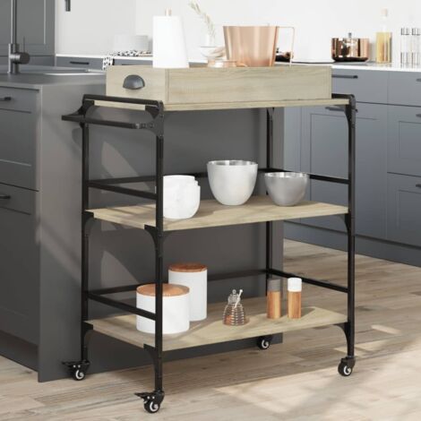 vidaXL Küchenwagen aus Sonoma-Eichenholz 81,5x41x92,5 cm