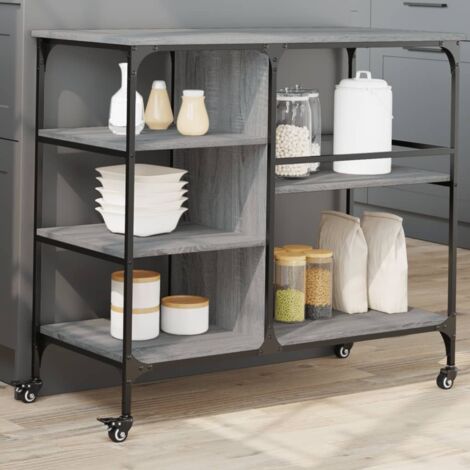 vidaXL Küchenwagen Sonoma Grau 100x45x89,5 cm
