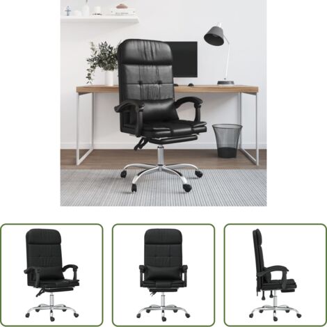 vidaXL Kunstleder Bürostuhl -  Bürostuhl mit Massagefunktion Schwarz Kunstleder