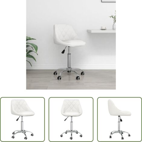 vidaXL Kunstleder -  Bürostuhl Drehbar Weiß Kunstleder