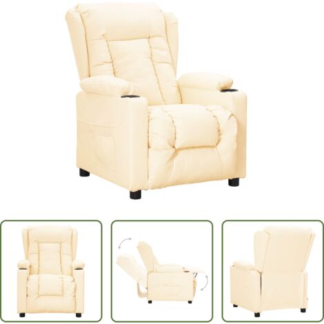 vidaXL Kunstledersessel -  Relaxsessel Creme Kunstleder