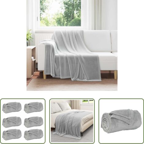 vidaXL Kuscheldecke -  Wohndecken 6 pcs Grau 150 x 200 cm Fleece