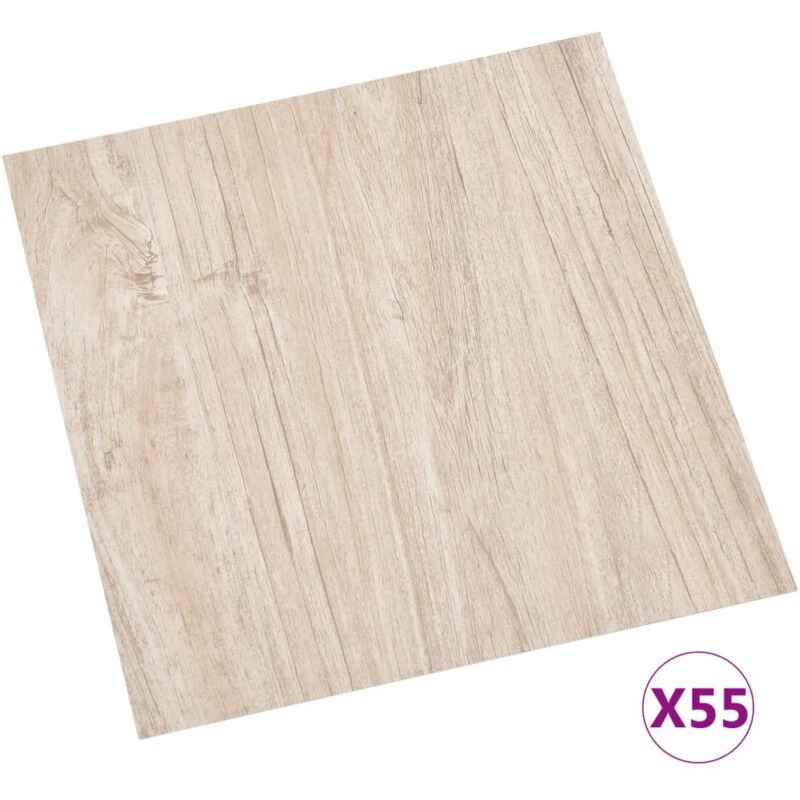 

vidaXL Lamas para suelo autoadhesivas 55 uds PVC 5,11 m² marrón claro - Marrón