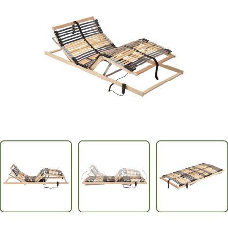 vidaXL Láminas de madera -  Cama somier eléctrico de láminas sin colchón 7 zonas 100x200 cm