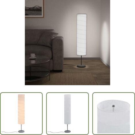 vidaXL Lampada da camera -  Lampada da Pavimento con Supporto 121cm Bianca E27