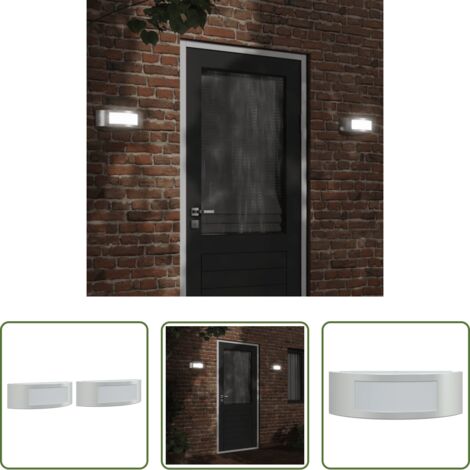 vidaXL Lampada da giardino -  Applique da Esterno 2 pz Argento in Acciaio Inossidabile