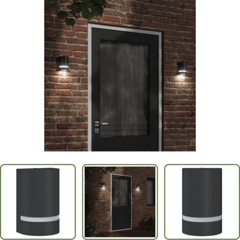 vidaXL Lampada da parete -  Applique per Esterni Nera in Alluminio Pressofuso
