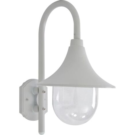 vidaXL Lampada da Parete da Giardino E27 42 cm in Alluminio Bianco