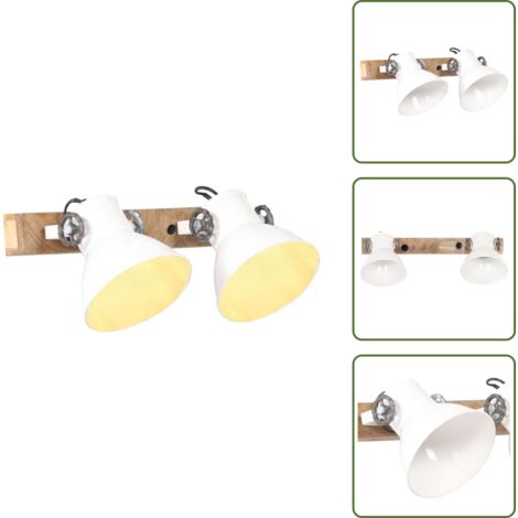 - vidaXL Lampada da Parete in Stile Industriale Bianca 45x25 cm E27 -