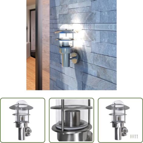 vidaXL Lampada da parete - Lampada a parete da giardino patio acciaio inox da interno ed esterno