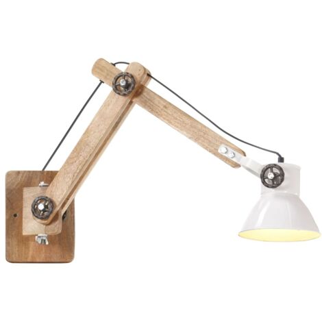 vidaXL Lampada da Parete Stile Industriale Bianca Rotonda E27