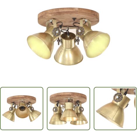 vidaXL Lampada da soggiorno -  Lampada a Sospensione Industriale 25 W Ottone 42x27 cm E27