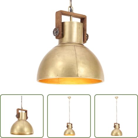 vidaXL Lampada da soggiorno -  Lampada a Sospensione Industriale 25 W Ottone Rotonda 40 cm E27