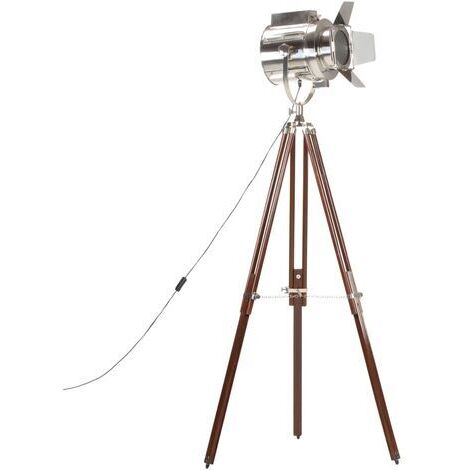 vidaXL Lampada da Terra a Treppiede Legno Massello di Mango 180 cm