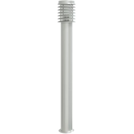 vidaXL Lampada da Terra per Esterni Argento 110 cm in Acciaio Inox