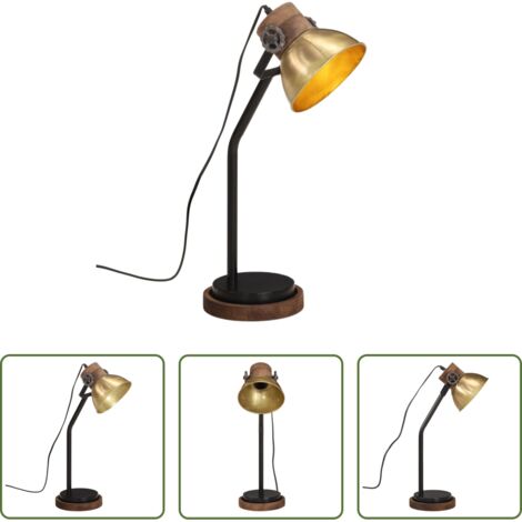 vidaXL Lampada in ferro -  Lampada a Scrivania 25 W Ottone Anticato 18x18x60 cm E27