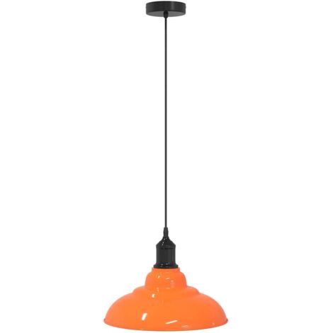 vidaXL Lampada Sospensione Regolabile E27 Arancio Lucido Ø31cm Metallo