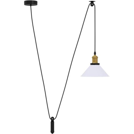 vidaXL Lampada Sospensione Regolabile E27 Bianco Lucido Ø22cm Metallo