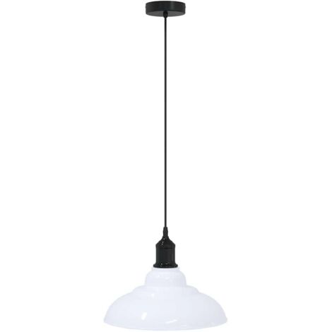 vidaXL Lampada Sospensione Regolabile E27 Bianco Lucido Ø31cm