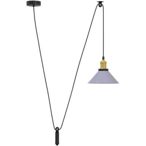 vidaXL Lampada Sospensione Regolabile E27 Grigio Lucido Ø22 cm Metallo