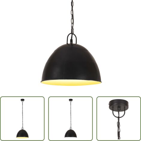 vidaXL Lampada vintage -  Lampada Industriale Vintage 25 W Nera Rotonda 31 cm E27