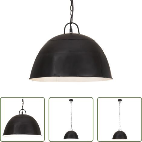 vidaXL Lampada vintage -  Lampada Industriale Vintage 25 W Nera Rotonda 40 cm E27