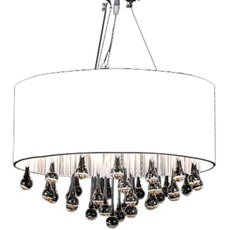 vidaXL Lampadario con 85 Cristalli Bianco
