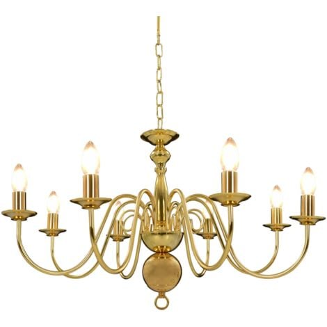 vidaXL Lampadario Oro con 8 Lampadine E14