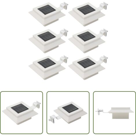 vidaXL Lampade a LED -  Lampade Solari da Esterni 6 pz a LED Quadrate 12 cm Bianco