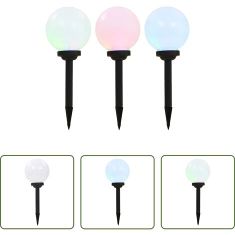 vidaXL Lampade LED solari -  Lampade Solari da Esterni Sferiche 3 pz LED RGB 20 cm