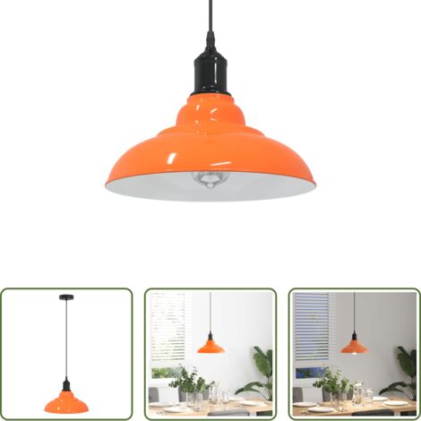 vidaXL Lámpara ajustable -  Lámpara colgante regulable altura E27 naranja brillante Ø 31cm