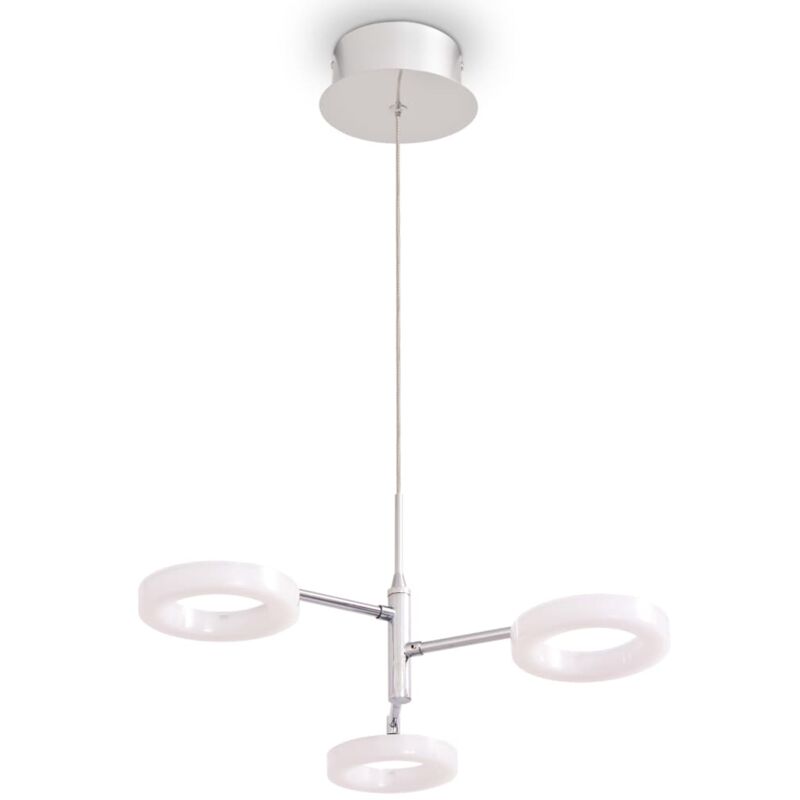 

vidaXL Lámpara colgante LED con 3 luces blanco cálido - Plateado