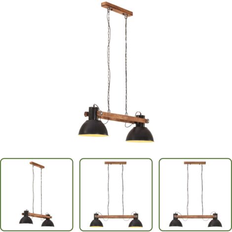 vidaXL Lámpara de hierro -  Lámpara colgante industrial 25 W negra 109 cm E27
