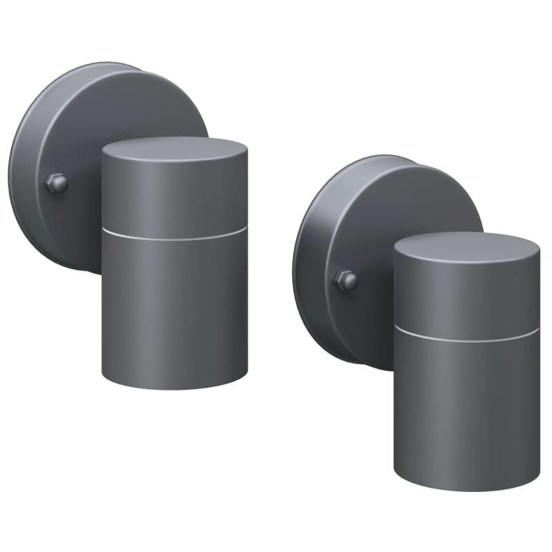 

vidaXL 2x Lámparas de Pared Exterior Foco LED Acero Luz Descendente/Luz Ascendente-Descendente - Negro