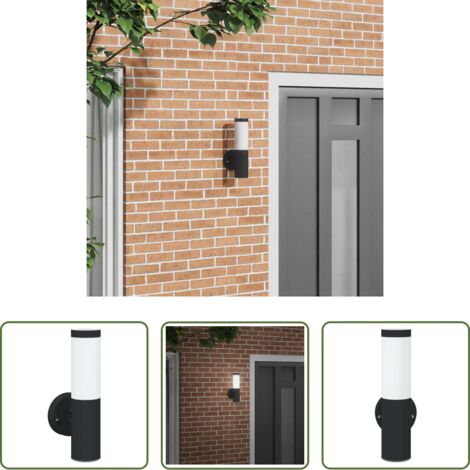 vidaXL Lámpara de pared -  Luz de pared exterior Negro 15 x 7,5 x 33 cm