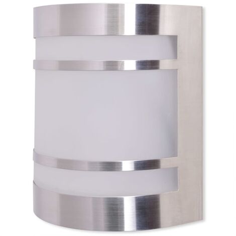 vidaXL Lámpara de pared para exterior con sensor de acero inoxidable - Plateado