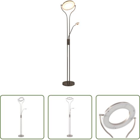 vidaXL Lámpara LED -  Lámpara de pie regulable plateado 18 W 180 cm