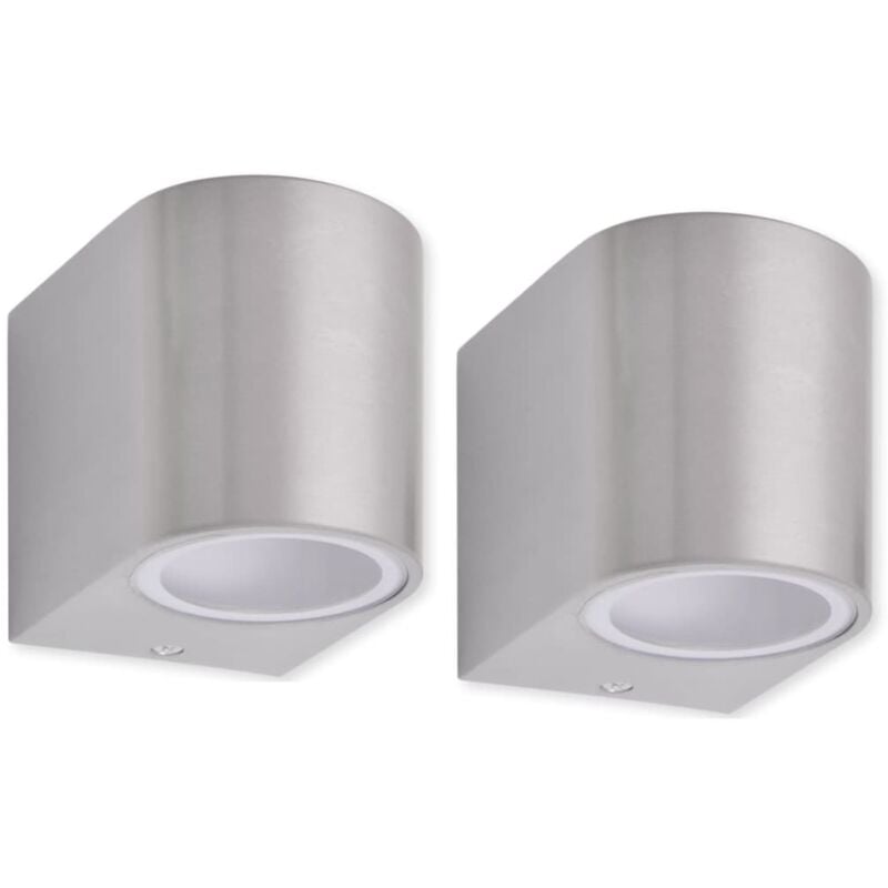 

vidaXL Lámparas de pared para exteriores 2 piezas - Plateado
