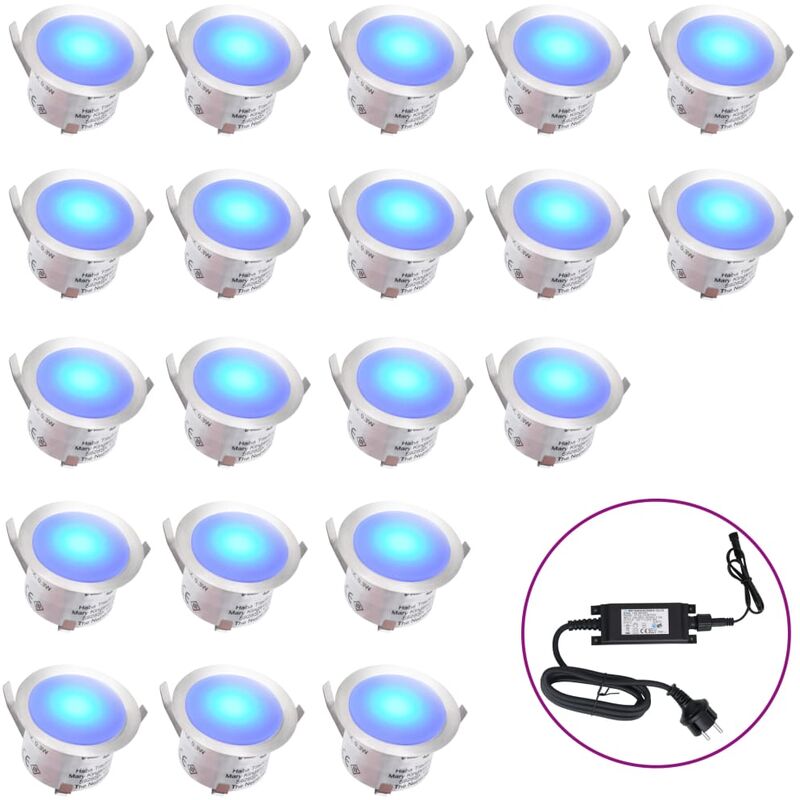

vidaXL Lámparas LED de Suelo 20 Unidades Azul - Azul