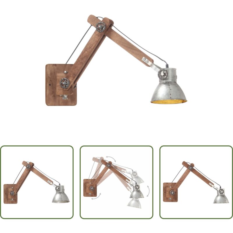 Lampe vintage - Lampe murale Style industriel Argenté Rond E27